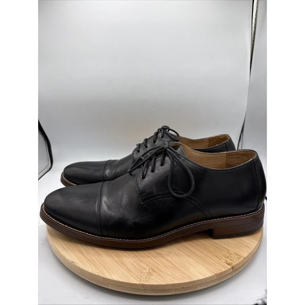 Wallin & Bros Cap Toe Dress Shoes Black Leather Lace Up Mens Size 12M Brazil
